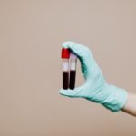 Blood sample tubes in a laboratory setting